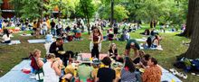 600+ Gather for THE LONGEST PICNIC BLANKET at Delacorte Theater