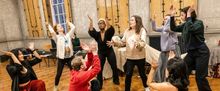 Frances McNamee, Rebecca Trehearn & Kirsty Findlay in BALLAD LINES Rehearsals