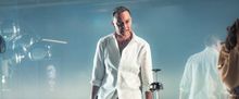 Daniel Brocklebank and Faye Brookes in DOUBLE DOUBLE at the Barn Theatre in Cirencest