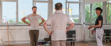 Rehearsals for STONES IN HIS POCKETS 25th Anniversary Production