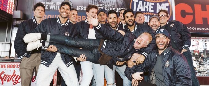 Photos & Video: The Cast of TAKE ME OUT Visits New Billboard in Times Square Photos