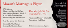 THE MARRIAGE OF FIGARO to Open in Oak Park with Bellissima Opera