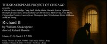 Shakespeare Project Of Chicago to Present Free Performances Of RICHARD II