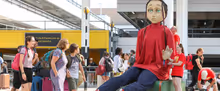 Five Metre-tall Puppet Aura Lands At Gatwick As Part Of Creative Crawley