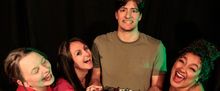 WOMEN LAUGHING ALONE WITH SALAD At Mad Horse Theatre