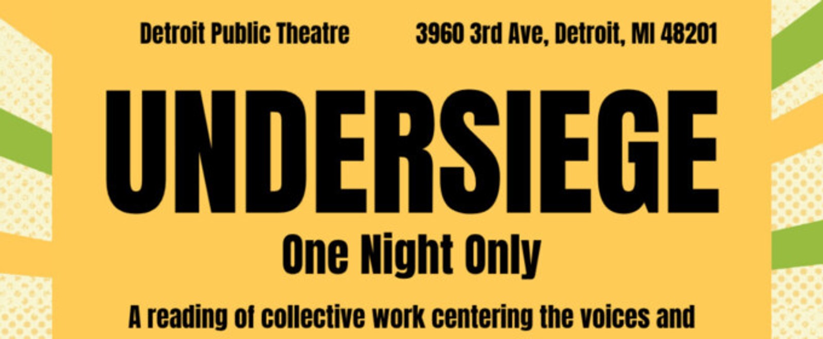 UNDERSIEGE to Present Black Women Voices at Detroit Public Theatre