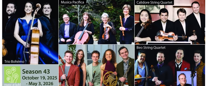 Music at Kohl Mansion Unveils 2025–26 Season Featuring Top International Chamber Artists