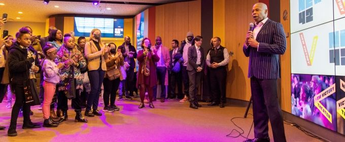 Photos: Mayor Eric Adams Speaks at The New Victory Theater Photos