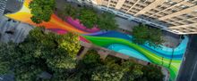 Hudson Square BID Installs 6,000-Sq-Ft 'Urban Flow' Asphalt Mural on Little Sixth Ave