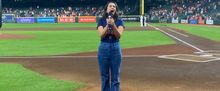 LEND ME A SOPRANO's Mia Pinero Performs the National Anthem at Astros vs. Texans Game