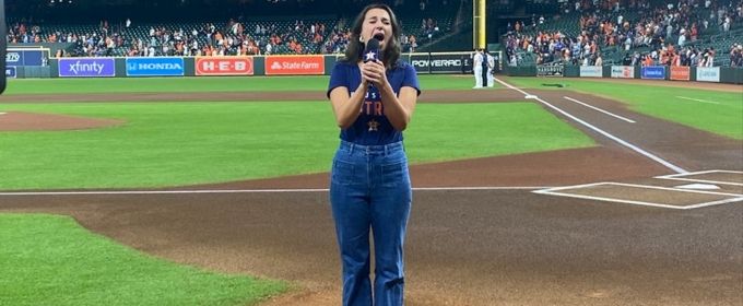 Photos: LEND ME A SOPRANO's Mia Pinero Performs the National Anthem at Astros vs Photos