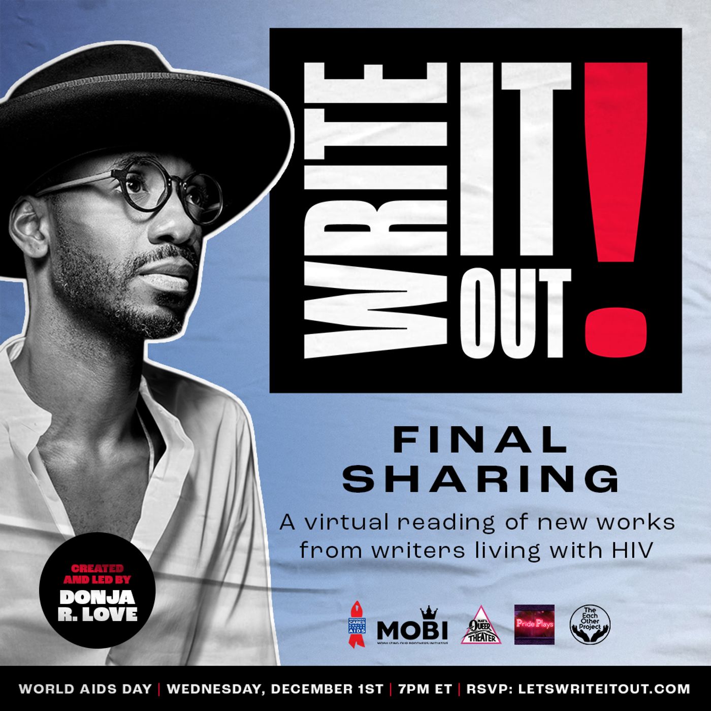 Final Sharing Of Donja R. Love's WRITE IT OUT! Program To Be Streamed For World AIDS Day  Image