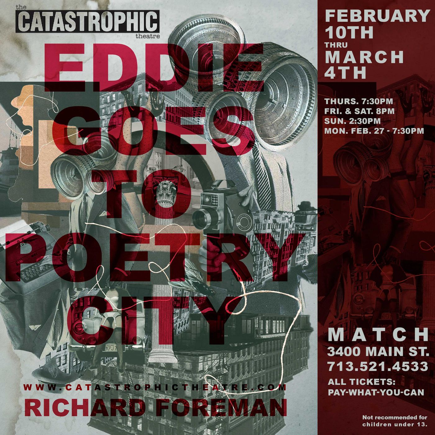 The Catastrophic Theatre Presents EDDIE GOES TO POETRY CITY By Richard Foreman  Image