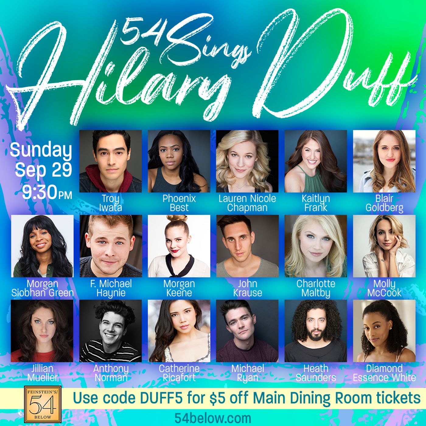 Morgan Siobhan Green, Troy Iwata And More Will Sing Hilary Duff At Feinstein's/54 Below  Image