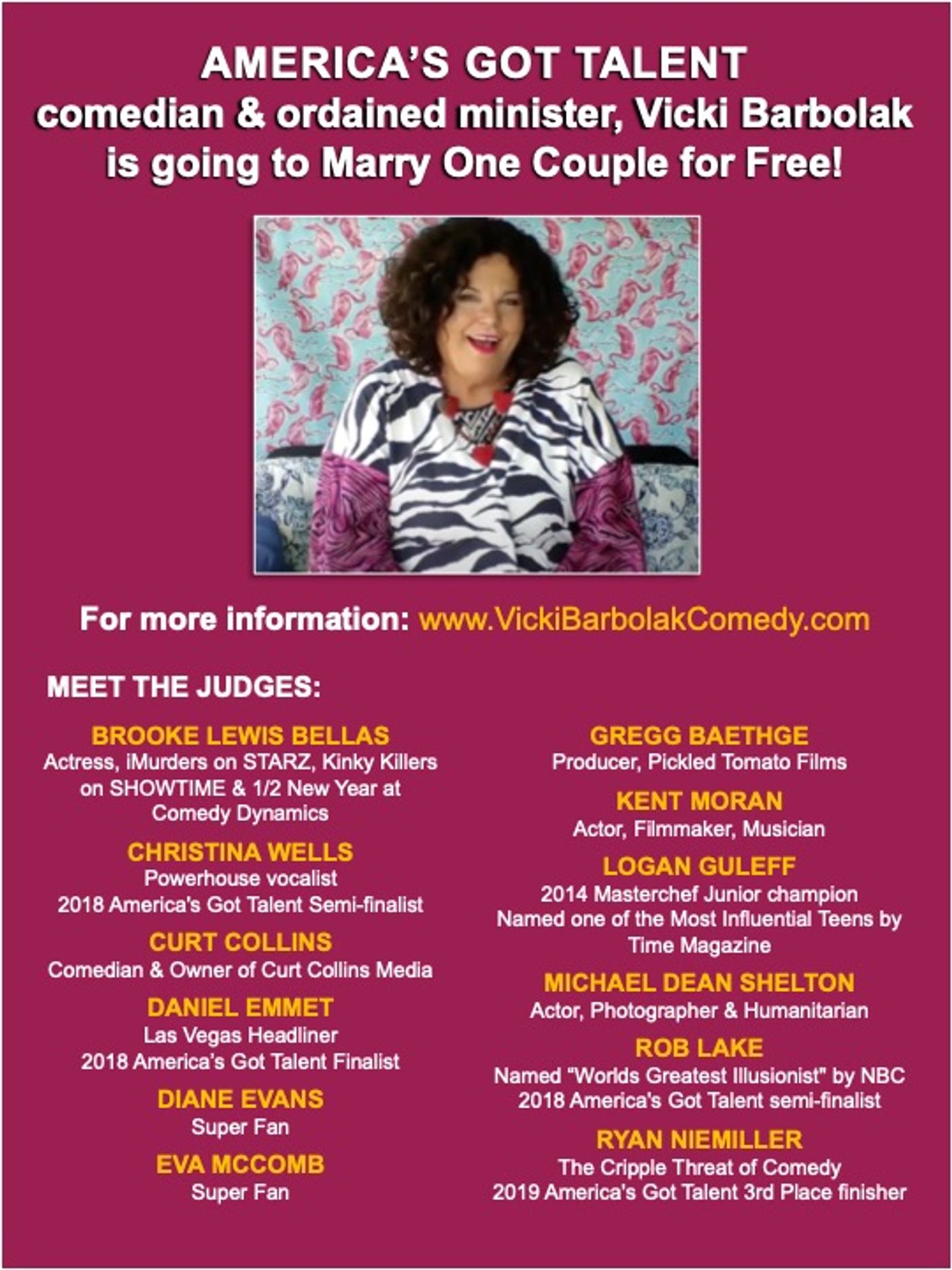 AMERICA'S GOT TALENT Comedian Vicki Barbolak Wants To Marry You Free  Image