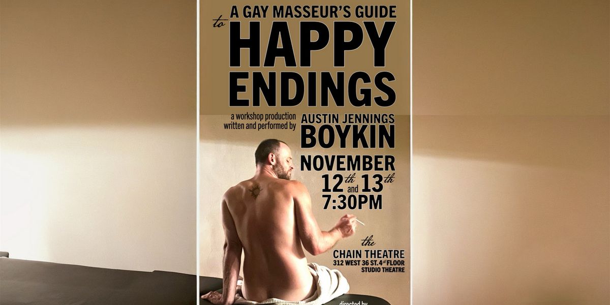A GAY MASSEUR'S GUIDE TO HAPPY ENDINGS To Get Two-Night Workshop In NYC