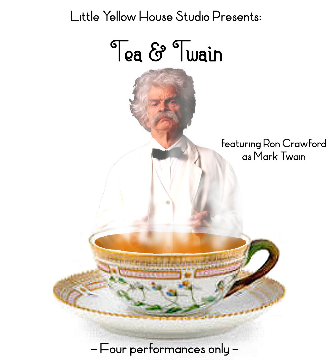 Little Yellow House Studio Presents  TEA & TWAIN, A Virtual One-Man Show  Image