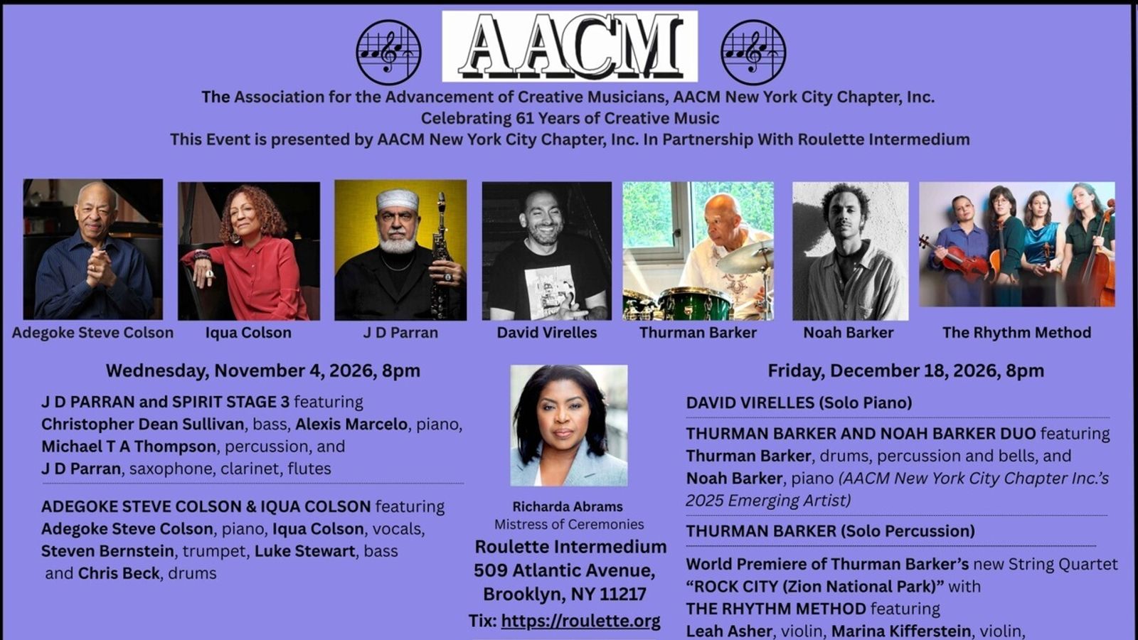 AACM New York City Chapter to Celebrate 61 Years of Creative Music With ...