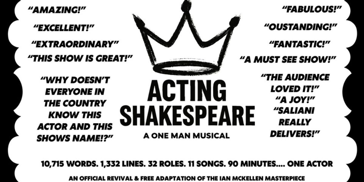ACTING SHAKESPEARE: A ONE-MAN MUSICAL to Play Free Performance at Pugsley Park
