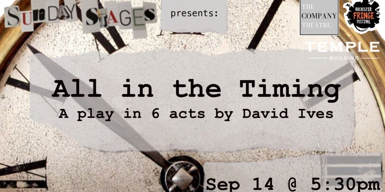 ALL IN THE TIMING by David Ives to be Presented at Rochester Fringe 2024