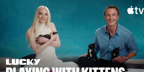 ANYA TAYLOR-JOY and DREW STARKEY Take a Break to Play With Kittens for LUCKY Photo