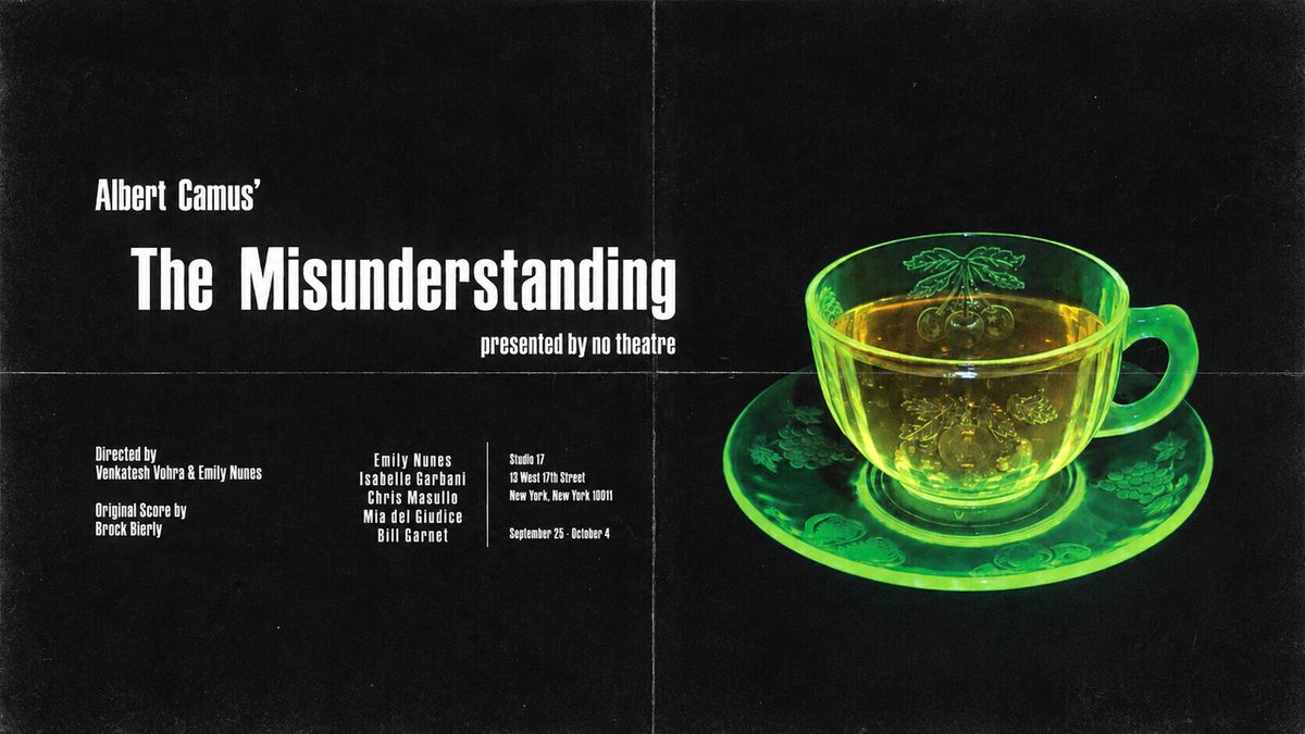 Albert Camus' THE MISUNDERSTANDING To Play Limited Engagement at Studio 17