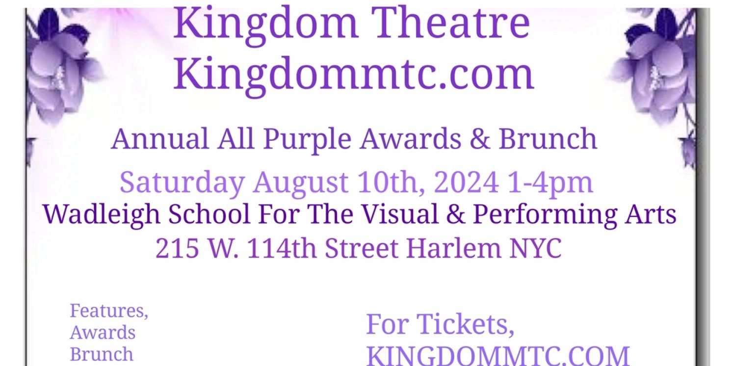 Kingdom Theatre to Present 3rd Annual All Purple Awards and Brunch  Image