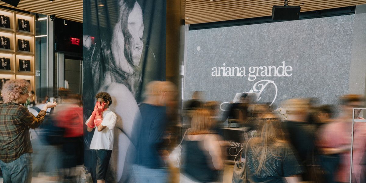 Ariana Grande Petal Takeover At UMusic Shop NY