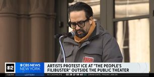 Artists Protest ICE Outside Public Theater
