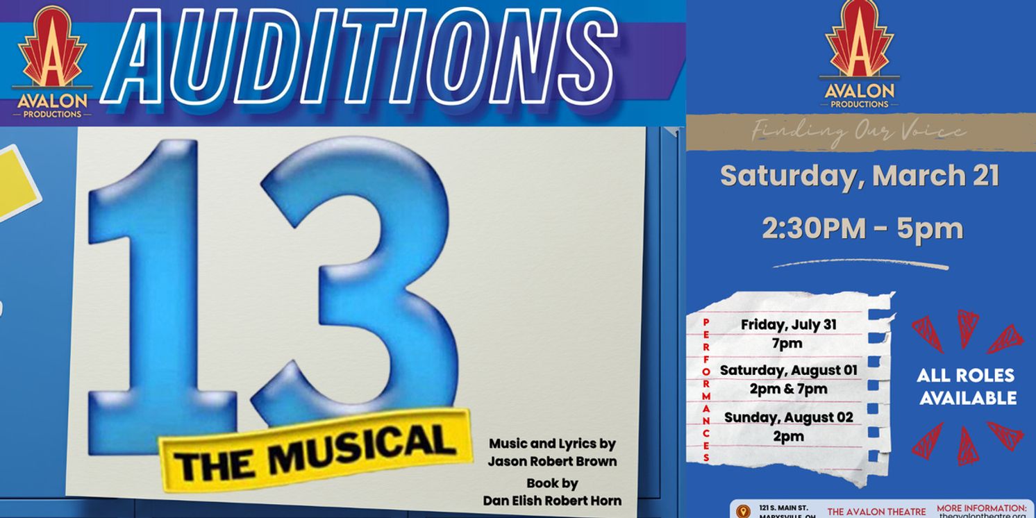 Avalon Productions to Hold Auditions for 13: THE MUSICAL  Image