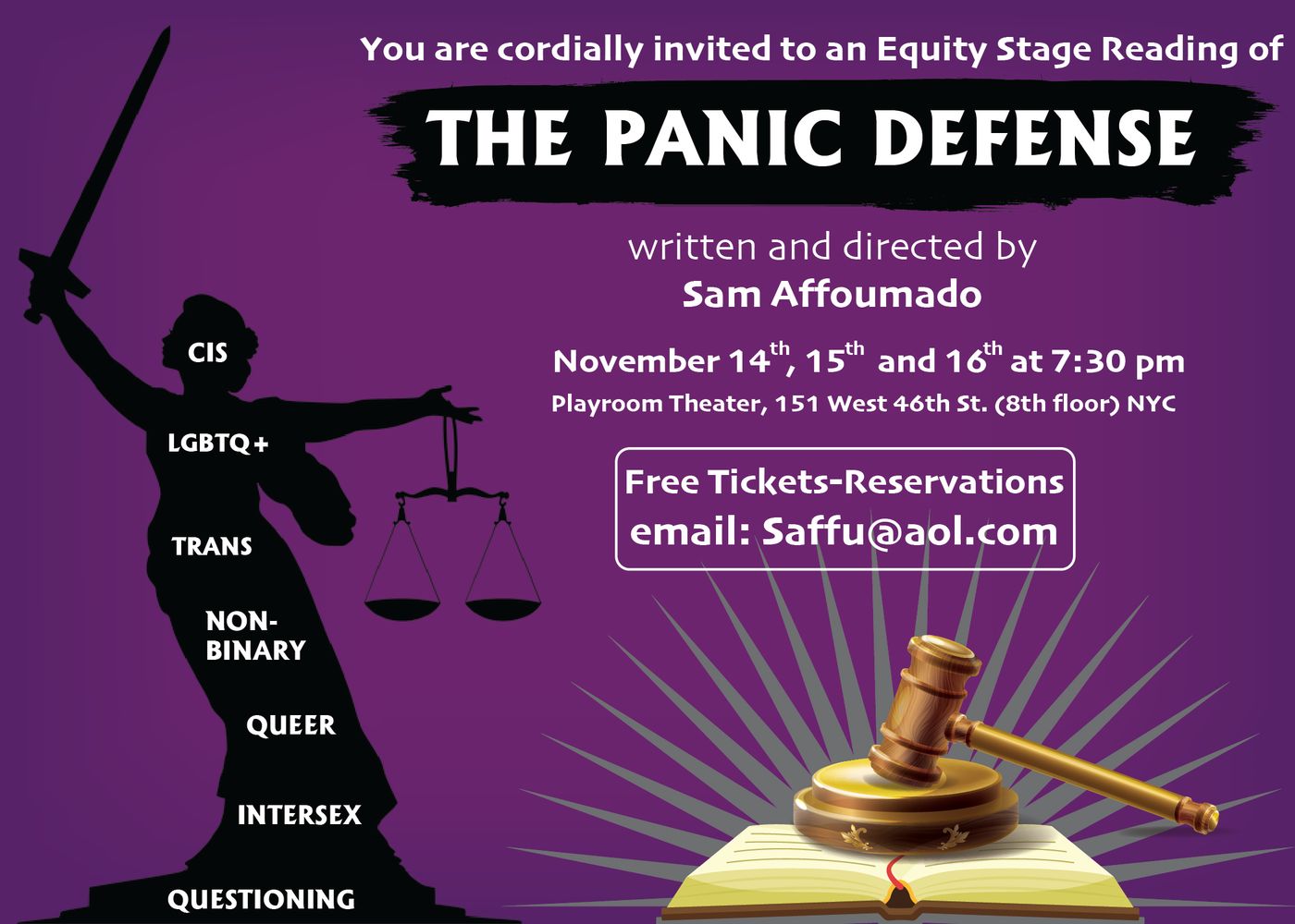 THE PANIC DEFENSE Will Have a Staged Reading at The Playroom Theater  Image