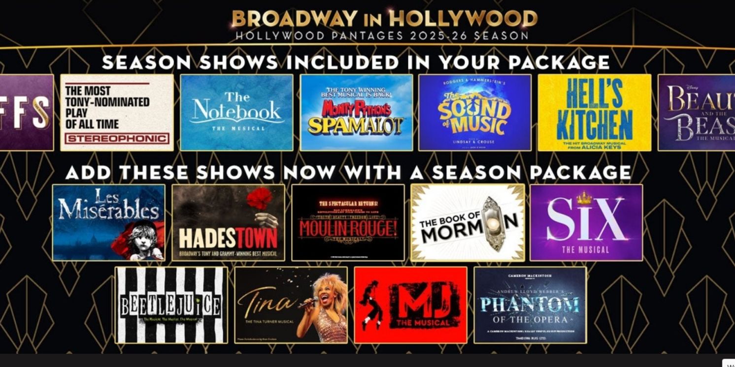 BEETLEJUICE, HADESTOWN and More Added To Broadway in Hollywood 2025-26 Season  Image