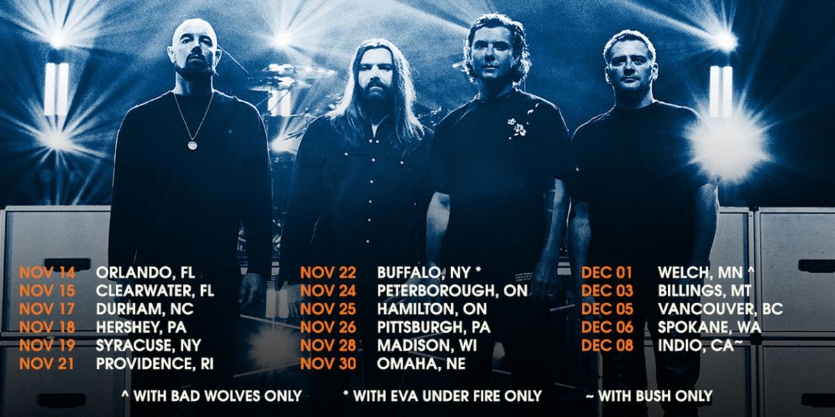 Bad Wolves and Eva Under Fire to Join Bush on Winter 'Nowhere to Go but Everywhere' North American Tour