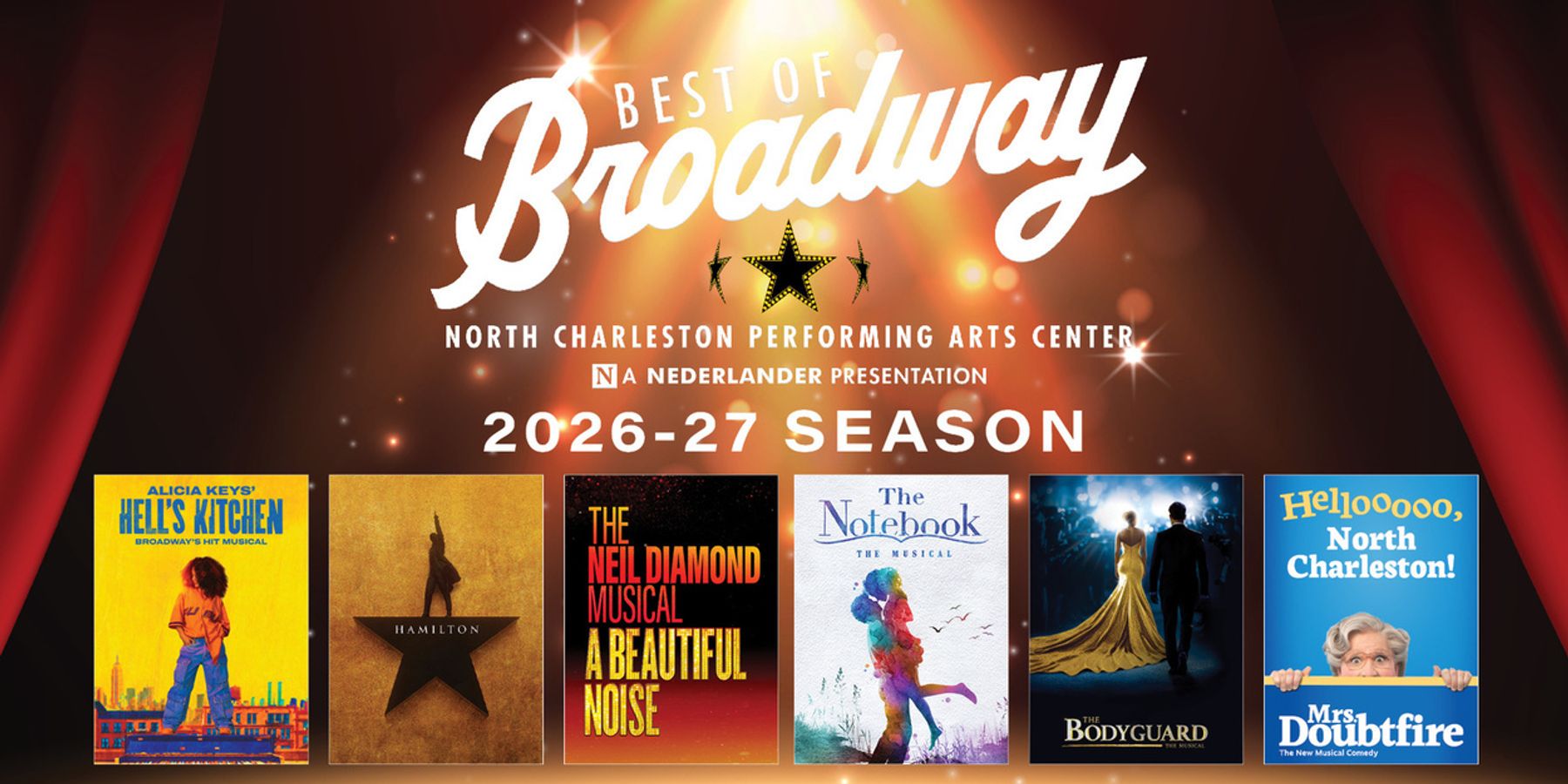 Tickets on Sale Now for Best of Broadway 2026-2027 Season at North Charleston PAC