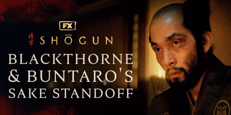 Blackthorne and Buntaro Clash Over Sake in Tense New SHŌGUN Scene Photo