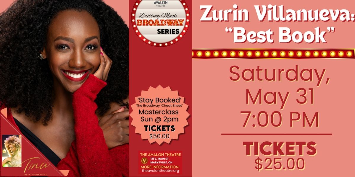 Zurin Villanueva to Headline The Avalon Theatre's Brittney Mack Broadway Series