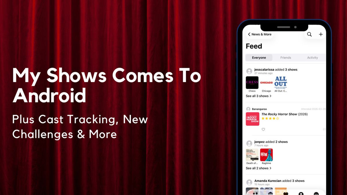 BroadwayWorld's My Shows Adds Android, New Challenges, Cast Tracking & More