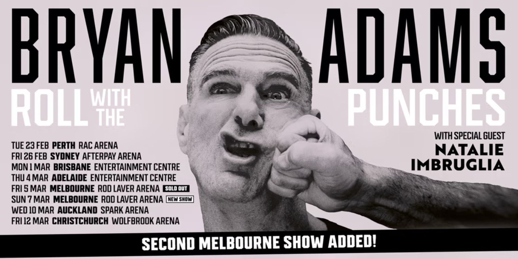 Bryan Adams ROLL WITH THE PUNCHES Tour to Add Second Melbourne Show