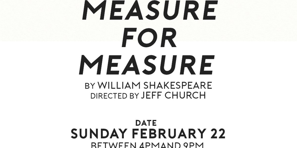 Burbage Theatre Co to Hold Auditions for MEASURE FOR MEASURE
