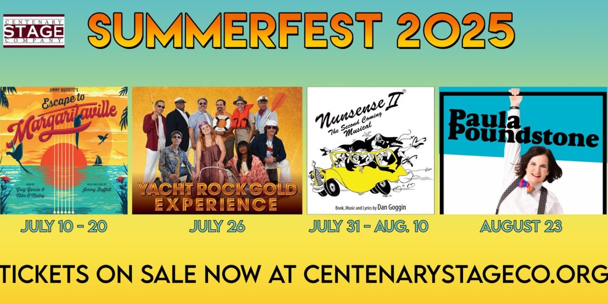 Centenary Stage Company Reveals Summerfest Lineup of Concerts and Musical Theatre
