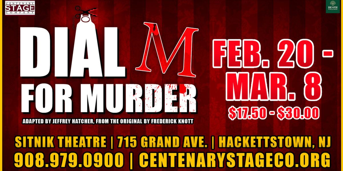 Centenary Stage Company to Present DIAL 'M' FOR MURDER