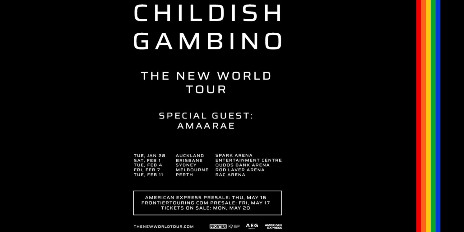 Childish Gambino Returns to Australia & New Zealand With The New World Tour  Image