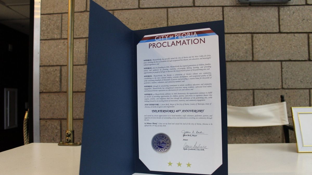 City of Peoria Recognizes TheaterWorks' 40th Anniversary