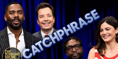 Colman Domingo and Monica Barbaro Face Off in Catchphrase Showdown With Questlove Photo