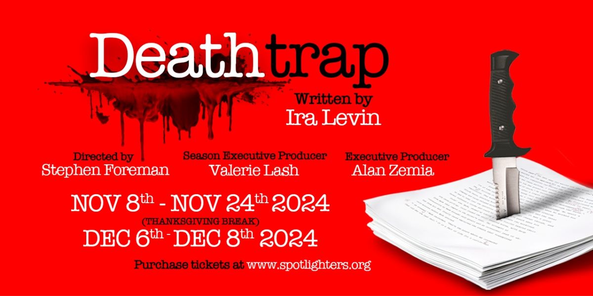 DEATHTRAP Opens Next Weekend at Spotlighters