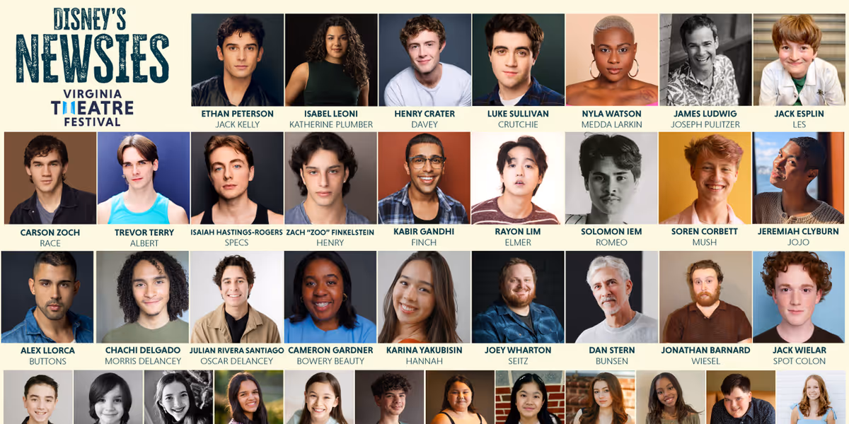 DISNEY’S NEWSIES Set For Virginia Theatre Festival With Full Cast Announced