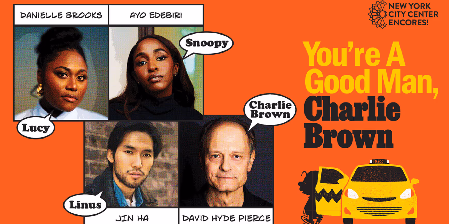 David Hyde Pierce, Danielle Brooks, Ayo Edebiri and Jin Ha Will Lead YOU'RE A GOOD MAN, CHARLIE BROWN at Encores!