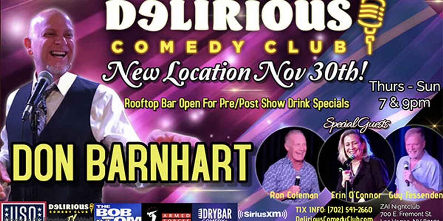 Delirious Comedy Club to Bring Nightly Laughter To Fremont Street In Downtown Las Vegas  Image
