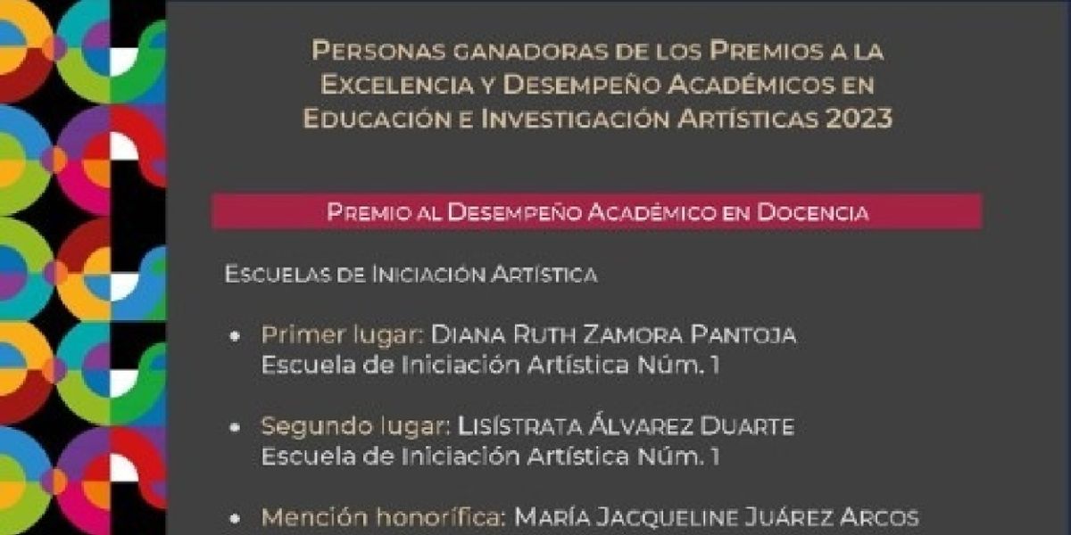 El Inbal Da A Conocer A Las Y Los Ganadores De Los Premios A La Excelencia Y Desempeño Académicos En Educación E Investigación Artísticas 2023