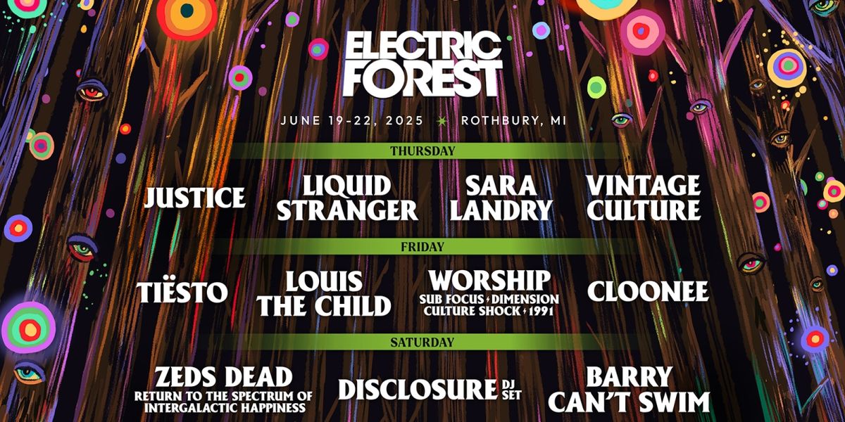Electric Forest Reveals Over 40 Additional Artists For 2025 Edition